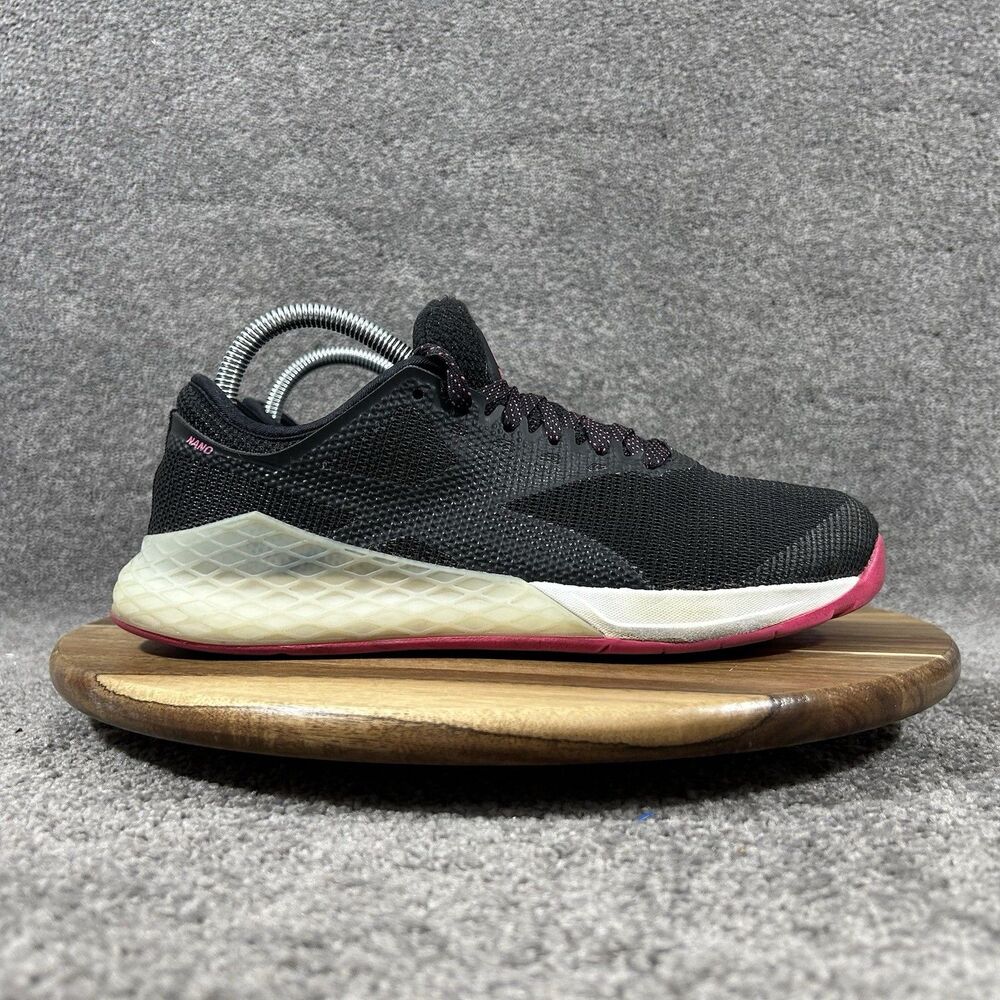 Reebok Nano 9 Women’s Sz 8.5 Black Pink CrossFit Athletic Gym Running Shoes Used